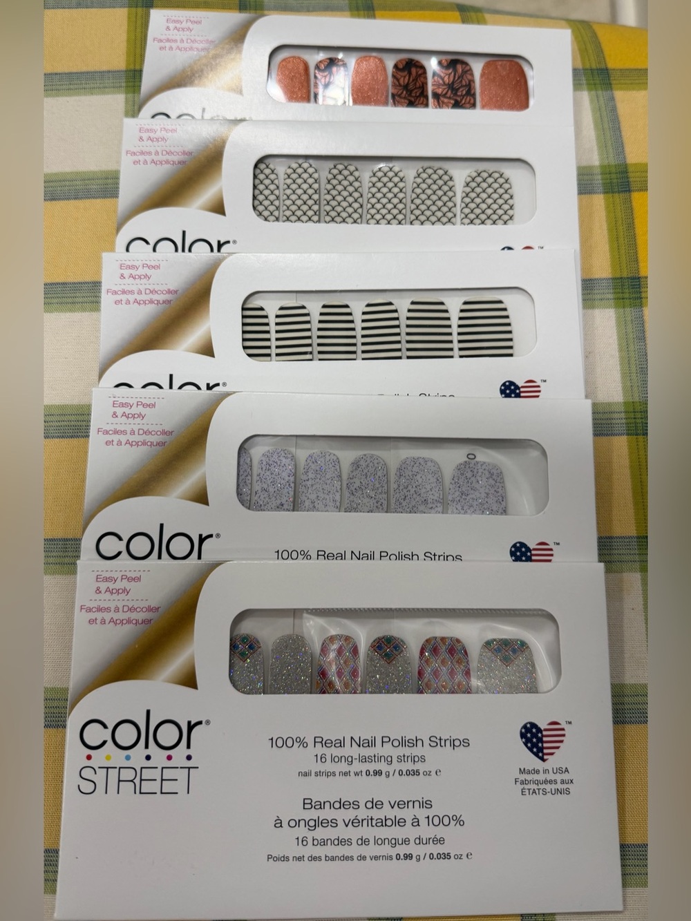 Color Street Nail Polish Strips Lot Manicure stickers Black Stripe Coral Silver